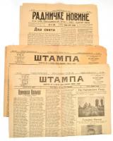 1912-1913 Szerb újságok: Stampa, Radnicske Novine 3 db / 3 Serbian newspaper