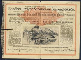 1904. "Erzsébet királyné Sanatorium Sorsjegykölcsön" sorsjegye 5K-ról (5x)