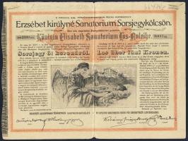 1904. "Erzsébet királyné Sanatorium Sorsjegykölcsön" sorsjegye 5K-ról (5x)