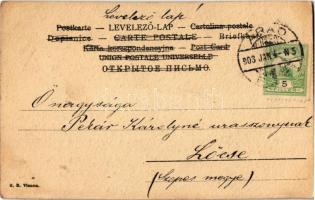 1903 New Year greeting art postcard. No. 568. s: F. Gareis