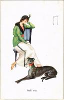 1913 Well bred. Lady with dog. E.A.S.B. 106/4. artist signed