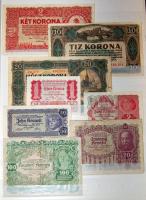 Kis magyar "alapgyűjtemény" 106 klf db bankjegy, néhány osztrák-magyar banki kiadással, so...