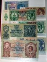 Kis magyar "alapgyűjtemény" 106 klf db bankjegy, néhány osztrák-magyar banki kiadással, so...