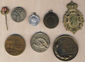 8db klf plakett, kitűző, díjérem, egész világ, régi és új T:vegyes minőségben