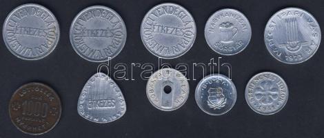 1942-73. 10db (9klf) zseton, bárca, jobbakkal T:1,2