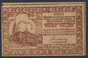 Budapest DN Pesti Hírlap ritkább változat piros számozás 3+2 szám T:III+ + Kecskemét 1919. 2K T:III ...