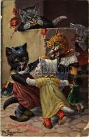 1910 Das Glück im Winkel / Cats dancing. T.S.N. Serie 975. s: Arthur Thiele (EB)