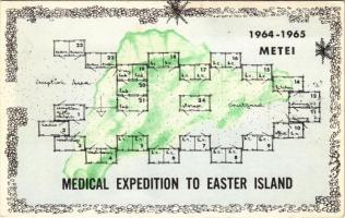 1964-1965 METEI Medical Expedition to Easter Island map. Printed in Canada for METEI by L. J. Dunbar & Co.