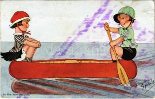 1925 In the love gondola. Children in rowing boat. No. 1039. s: Chicky Spark (fl)
