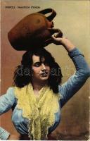 1918 Napoli, Naples; Venditrice dacqua / Italian folklore, water seller lady