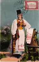 1921 Erdélyi szász leány / Sachsen-Mädchen in Ungarn (Siebenbürgen) / Transylvanian folklore (Rb)