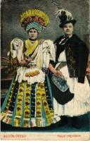 Matyó népviselet, Mezőkövesd. Magyar folklór. Körmendy István kiadása / Hungarian folklore, traditional costumes from Mezőkövesd (EK)