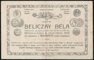 1914 Beliczay Béla gyertyaöntő fejléces számla