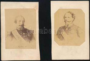 III. Napoleon és egy Turod herceg fénnyomatos képe vizotkártya alakban.