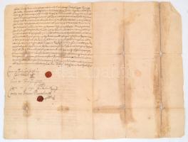 1676 Vagyonfelosztási szerződés Csergő István és Csergő Éva nyitrai lakosok között. Magyar nyelven, ...