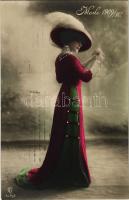 Mode 1909/10. Austrian lady fashion postcard. G.L. Co. 3271/2.