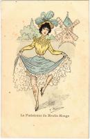 La Parisienne du Moulin Rouge. French art postcard s: Chamouin (fl)