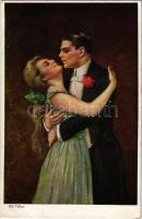 Found at last. Romantic couple art postcard. Optimus 5. s: Bill Fisher