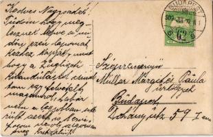 1909 Budapest XII. Zugliget, a levélíró férfi saját magáról készített felvétele egy zugligeti kiránd...