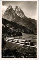 1941 Garmisch-Partenkirchen, Bayr. Zugspitzbahn / Bavarian Zugspitze Railway, rack railway. Nr. 208. Auf. u. Verl. Bücheler + Der Schauplatz der IV. Olympischen Winterspiele Garmisch-Partenkirchen So. Stpl.