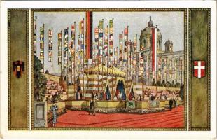 1928 Wien, Vienna, Bécs; Fest-Postkarte des 10. Deutschen Sängerbundesfestes. Festzeit am Burgring / German Song Festival (EK)