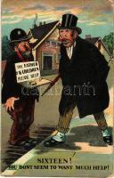 Sixteen! You dont seem to want much help! class struggle, humour. Series 3096. litho (EK)