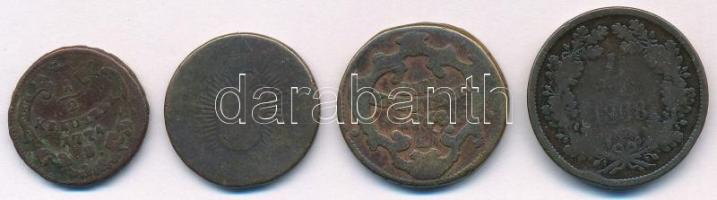 1762K 1kr Cu "Mária Terézia + 1765. Denár Cu + 1774S 1/2kr Cu "II. József" + 1868KB 4...