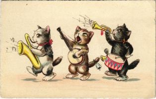 Cat music band. W.S.S.B. 9723. litho (EK)