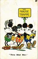 1935 Ye Mouse Trappe. Three Blind Mice / Disney art postcard, Mickey Mouse. A.R. i. B. 1797. Universal Copyright Walter E. Disney (fl)