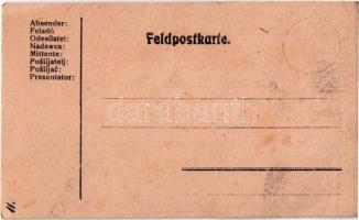 Tábori Postai Levelezőlap kézi sziluett rajzzal / WWI Austro-Hungarian K.u.K. military field postcar...
