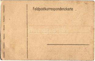 Tábori Postai Levelezőlap kézi rajzzal egy vasútvonalról / WWI Austro-Hungarian K.u.K. military fiel...