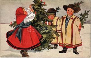 1916 Karácsonyi üdvözlet / Christmas greeting card, Hungarian folklore. Rotophot