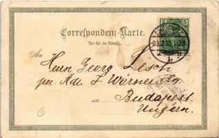 1900 Herzlichen Glückwunsch zum Neuen Jahre! Neues Jahr - Altes Jahr / New Year greeting card, old y...