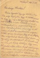 1941 Szász György zsidó III KMSZ (közérdekű munkaszolgálatos) zlj. II. 12. levele feleségének Szász ...