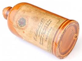 cca 1900-1910 Kerámia röviditalos flaska dugóval, Grande Distillerie, E. Lichnitz & Co., Troppau...