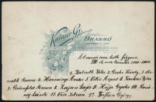 1900 A brassói (Brasov, Kronstadt) Római Katholikus Főgimnázium VIII-ik osztályos tanulói, keményhát...