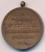 1938. "Felvidéki Emlékérem - II. Rákóczi Ferenc" Br emlékérem mellszalag nélkül T:2 
Hung...