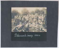 1919 Déli vasúti őrség, 1919. VI., Tanácsköztársaság, fotó kartonon, körbevágott, 7x10 cm