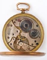 14 K arany (Au) Doxa zsebóra. Lejáró plexi, hiányzó korona. Jelzett, d: 47 mm bruttó 68,42 g