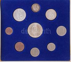 Svájc 1967. 1r-5Fr Ag (9xklf) forgalmi szett dísztokban T:1,1- Switzerland 1967. 1 Rappen - 5 Francs Ag (9xdiff) coin set in case C:UNC,AU