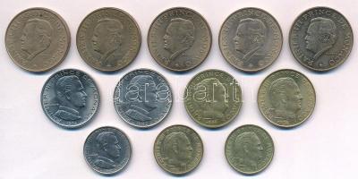 Monaco 1962-1982. 10c-10Fr (12xklf) T:1-2
Monaco 1962-1982. 10 Centimes - 10 Francs (12xdiff) C:UNC...