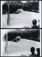cca 1925 Autóverseny a budai hegyekben, 6 db mai nagyítás (vintage negatívokról), 10x15 cm
