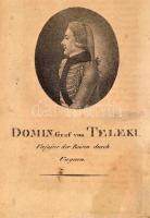 Széki Teleki Domokos gróf (1773-1798) utazó, útirajzíró, mineralógus, költő, királyi táblai ülnök litografált portréja. 9x12 cm Üvegezett keretben