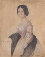 XIX. sz. közepe: Jelzés nélkül: Szendrey Júlia portréja. Akvarell, papír. 14x20 cm Üvegezett keretben.