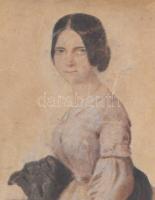 XIX. sz. közepe: Jelzés nélkül: Szendrey Júlia portréja. Akvarell, papír.  14x20 cm Üvegezett keretb...