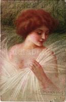 1913 Slightly erotic Italian lady art postcard. 2687-2. s: Guerzoni (Rb)