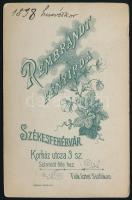 1898 Székesfehérvár, Rembrandt fényirda vintage fotója, vizitkártya méretben, datálva, 10,5x6,7 cm