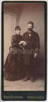 cca 1890 Békéscsaba, Vörös Testvérek fényképészeti műtermében készült vintage fotó, 20,2x9,5 cm