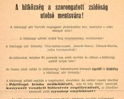 1942 "A hitközség a szorongatott zsidóság utolsó mentsvára!", a Nagyváradi Izraelita Hitkö...