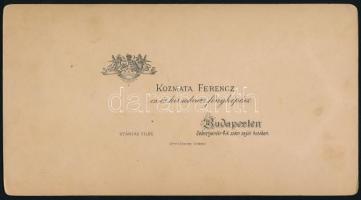 cca 1885 Budapest, Kozmata Ferencz (1864-1902) császári és királyi udvari fényképész műtermében kész...